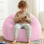 Stuffed Animal Storage Bean Bag Chair Cover, No Filler Bean Bag Cover | Soft Velvet, Stuffed Animal Storage Chair, Reinforced Stitching, with Handle, Durable Zipper, for Kids Teens Adults Girls