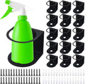 Gerrii 16 Pcs Spray Bottle Holder Wall Mount Bottle Organizer Spray Can Holder Organizer for Garage and Workspace Stainless Steel Easy Install Craft Workspace Paint Rack with Hardware (Black)