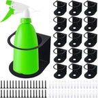 Gerrii 16 Pcs Spray Bottle Holder Wall Mount Bottle Organizer Spray Can Holder Organizer for Garage and Workspace Stainless Steel Easy Install Craft Workspace Paint Rack with Hardware (Black)