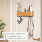 Coat Rack Wall Mount with Hidden Hooks Modern Key Holder Wood Entryway Hook with Shelf for Bedroom Kitchen Hallway Bathroom Designed for Hanging Coats Hats Bags Towels Dog Leashe(Oak,4 Hooks)