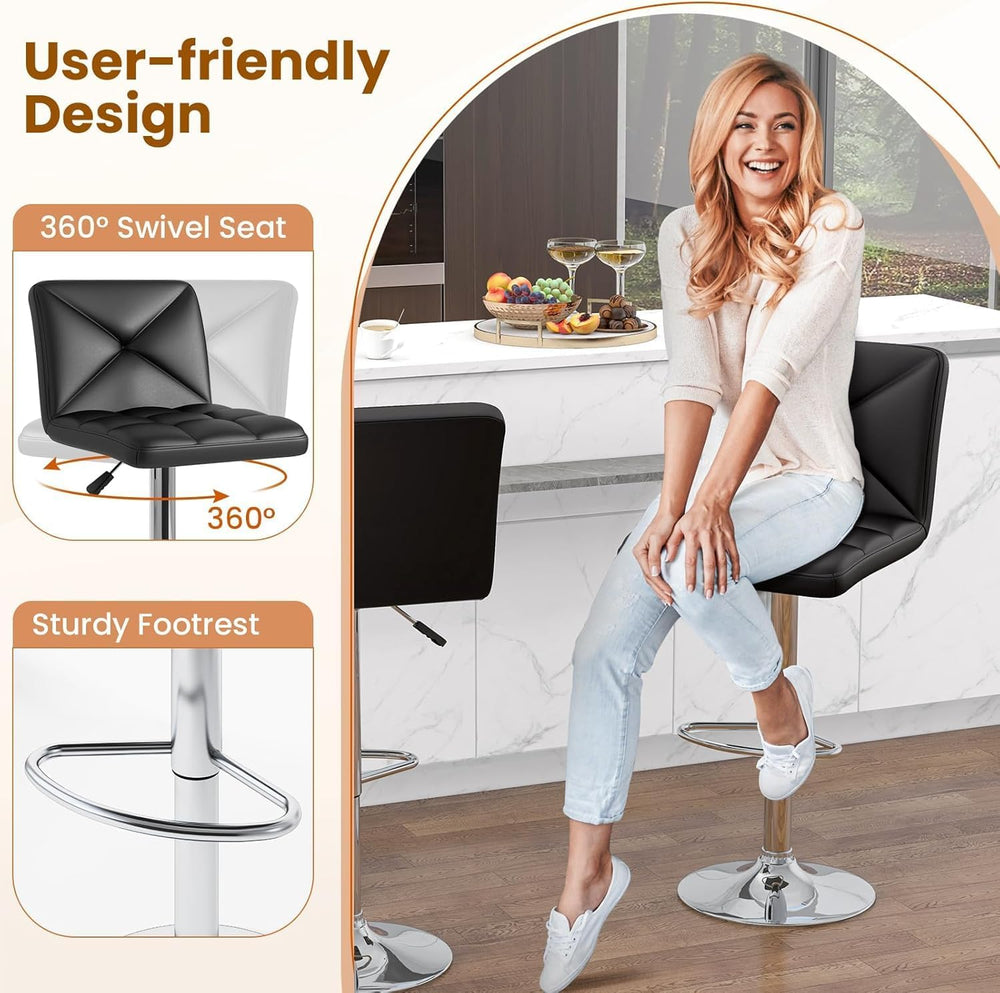 COSTWAY 3 Pieces Bar Table Set, Counter Height Table Set with 2 Bar Stools | ...