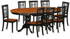 East West Furniture PLNI9-BCH-W 9 Piece Dining Table Set Includes an Oval Dining Room Table with Butterfly Leaf and 8 Wood Seat Chairs, 42x78 Inch, Black & Cherry