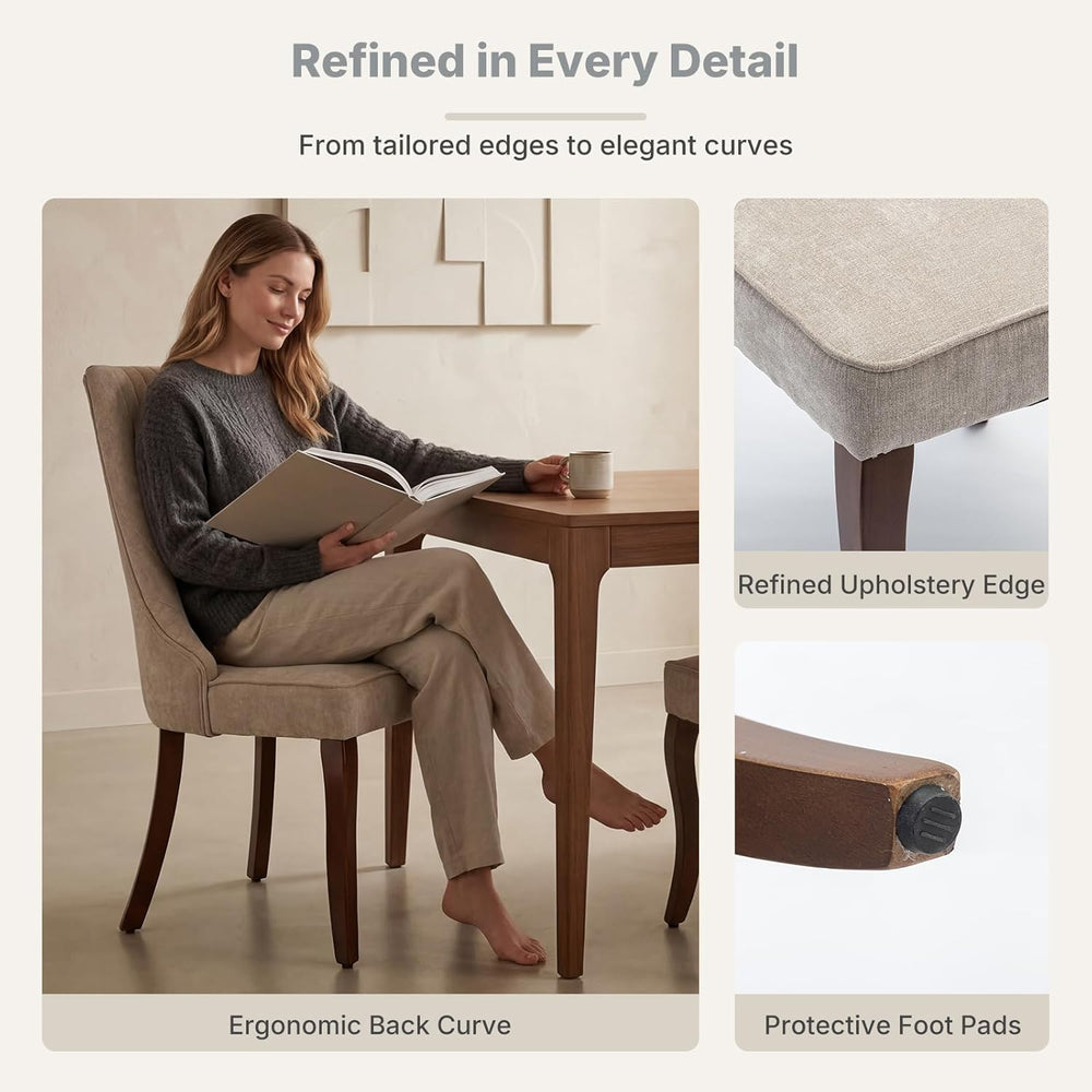 Upholstered Dining Chairs Set of 6, High Back Side Chairs for Kitchen and Din...