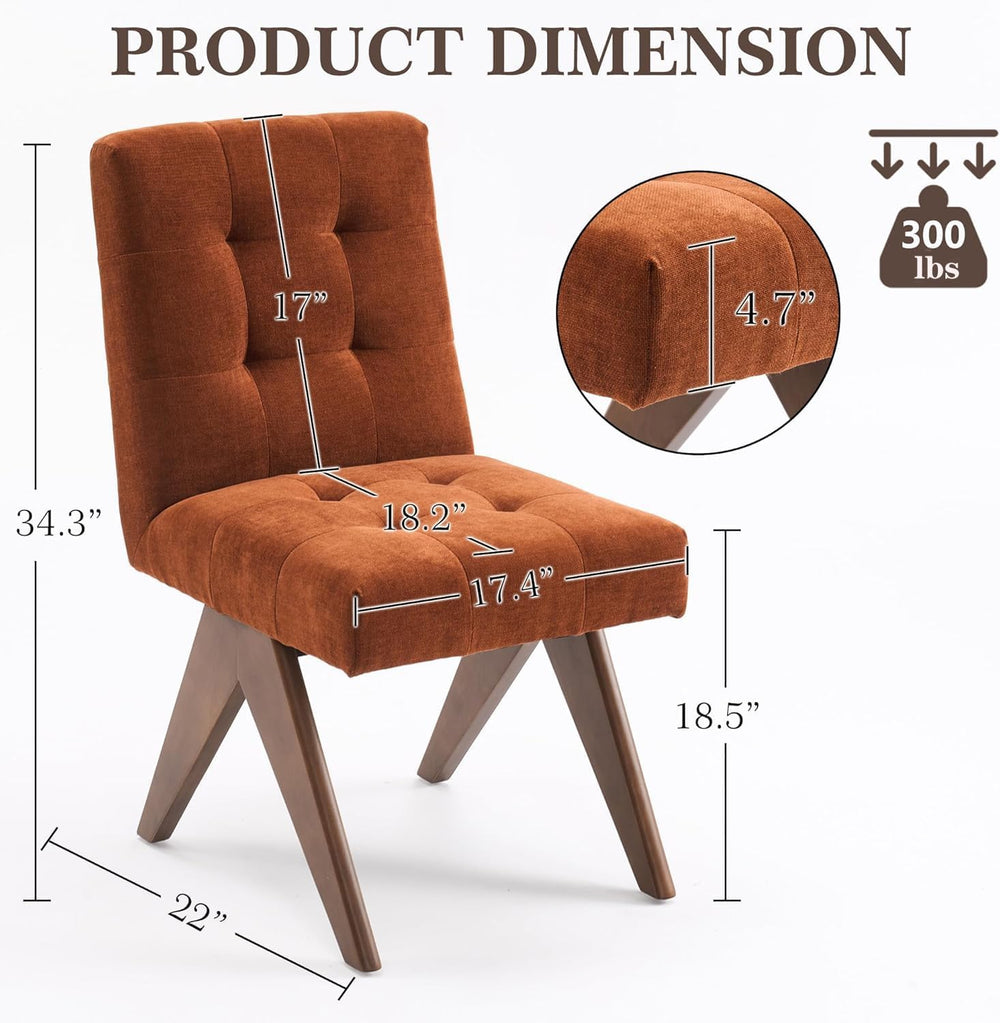 Rowill Modern Upholstered Dining Chairs Parsons Chair Linen Fabric Kitchen Ch...