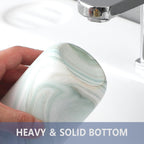 Green Marble Toothbrush Holders - Ceramic Toothbrush Holders for Bathrooms, Toothbrush Toothpaste Holders, Marble Bathroom Tumbler Cups Reusable Toothbrush Mouthwash Cup, Bathroom Counter Organizer
