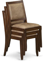 X12X2-008-28 - 13-Pc Dining Room Table Set includes an Extendable Rectangle Kitchen Table and 12 Stackable Polyester Fabric Dining Chairs, 39x120 Inch, Antique Walnut
