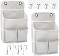 2-Pack Hanging Storage Organizer, Over The Door Hanging Bags/Wall Baskets Storage with Pockets for Home, RV, Office and More (2, White)