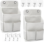 2-Pack Hanging Storage Organizer, Over The Door Hanging Bags/Wall Baskets Storage with Pockets for Home, RV, Office and More (2, White)