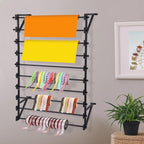 10 Layer Wall Mounted Scarf Rack, Hijab Organizer Ribbon Storage Rack, Metal Scarf Display Racks for Belts Scarves Ties Towel Wrapping Paper Holder for Home Retail Store Boutique