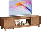 DUMOS TV Stand, Entertainment Center Media Console Table with Storage Cabinet, Mid Century Modern Wood Television Furniture with Cable Management Hole for Living Room, Office and Bedroom, 58" Wide