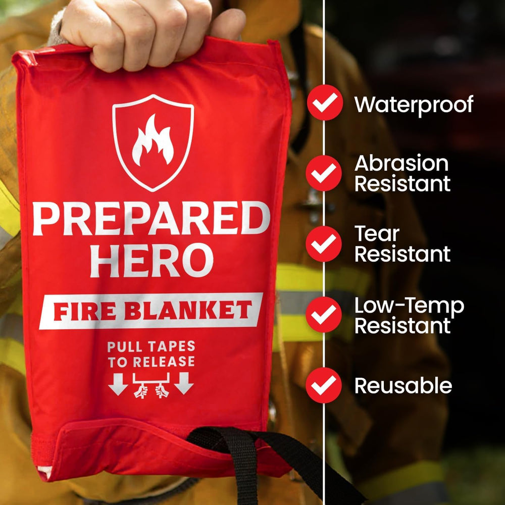 Prepared Hero Emergency Fire Blanket XL, Kitchen & Home, 47 x 71 in, 4 Pack