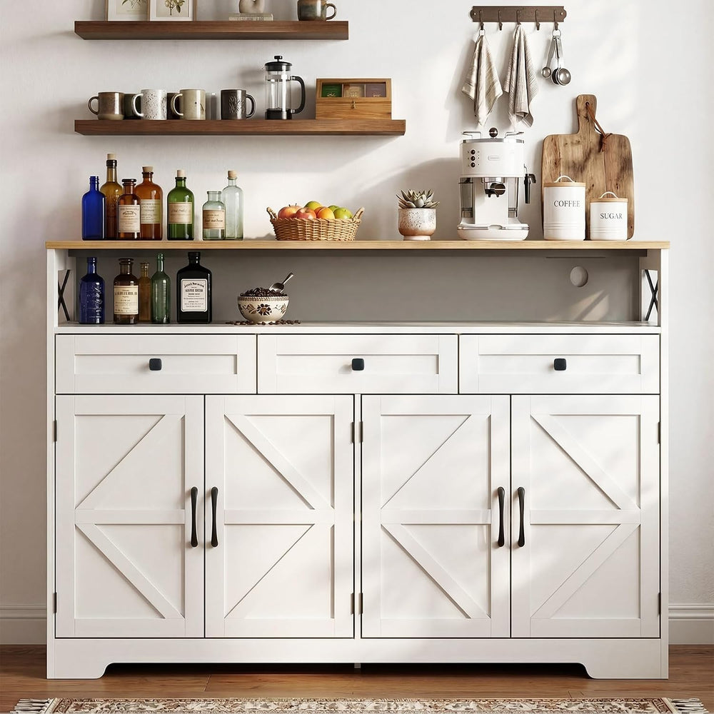 Lahomie Sideboard Buffet Cabinet with Storage, 55" Kitchen Buffet Cabine...