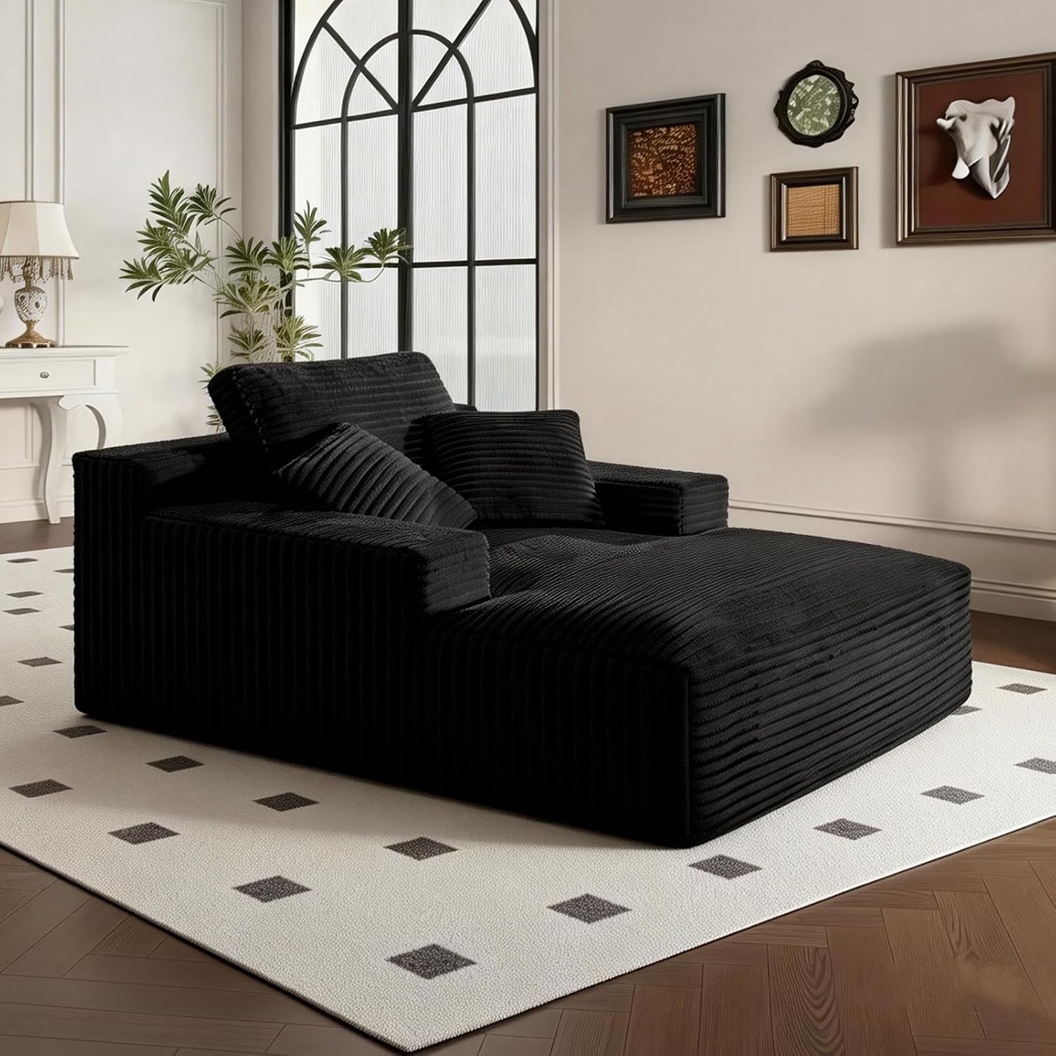 68" Oversized Boneless Chaise Lounge Chair, Cloud Reading Sofa | Oversized Comfort, Boneless Design, High-Density Foam, Deep Seat Support, Soft Corduroy, No Assembly