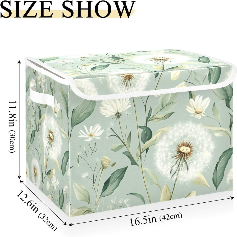 Collapsible Storage Bins with Lids Decorative Fabric Storage Cubes Closet Org...