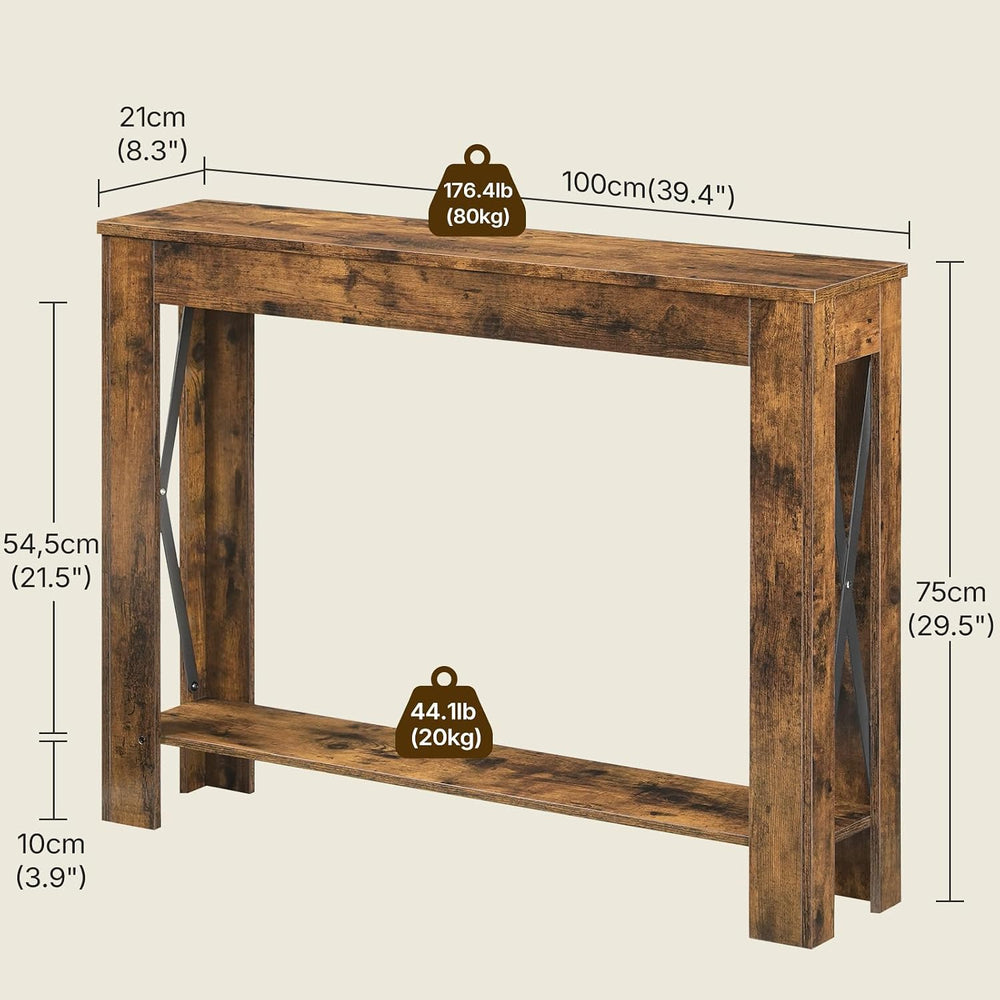 YATINEY Farmhouse Console Table, 39.4'' Small Narrow Entryway Table, ...