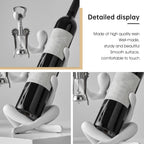 XINXUAN Abstract Wine Bottle Holder Home Decor, Resin Hollow-Out Design Decorative Wine Rack (White)