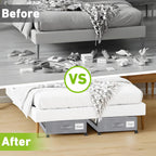 Under Bed Storage with Wheels, 2-Pack Underbed Storage Containers with Clear Lids, Under Bed Shoe Storage Organizer Bins, Rolling Under Bed Storage for Clothes Shoes Blankets (Grey)