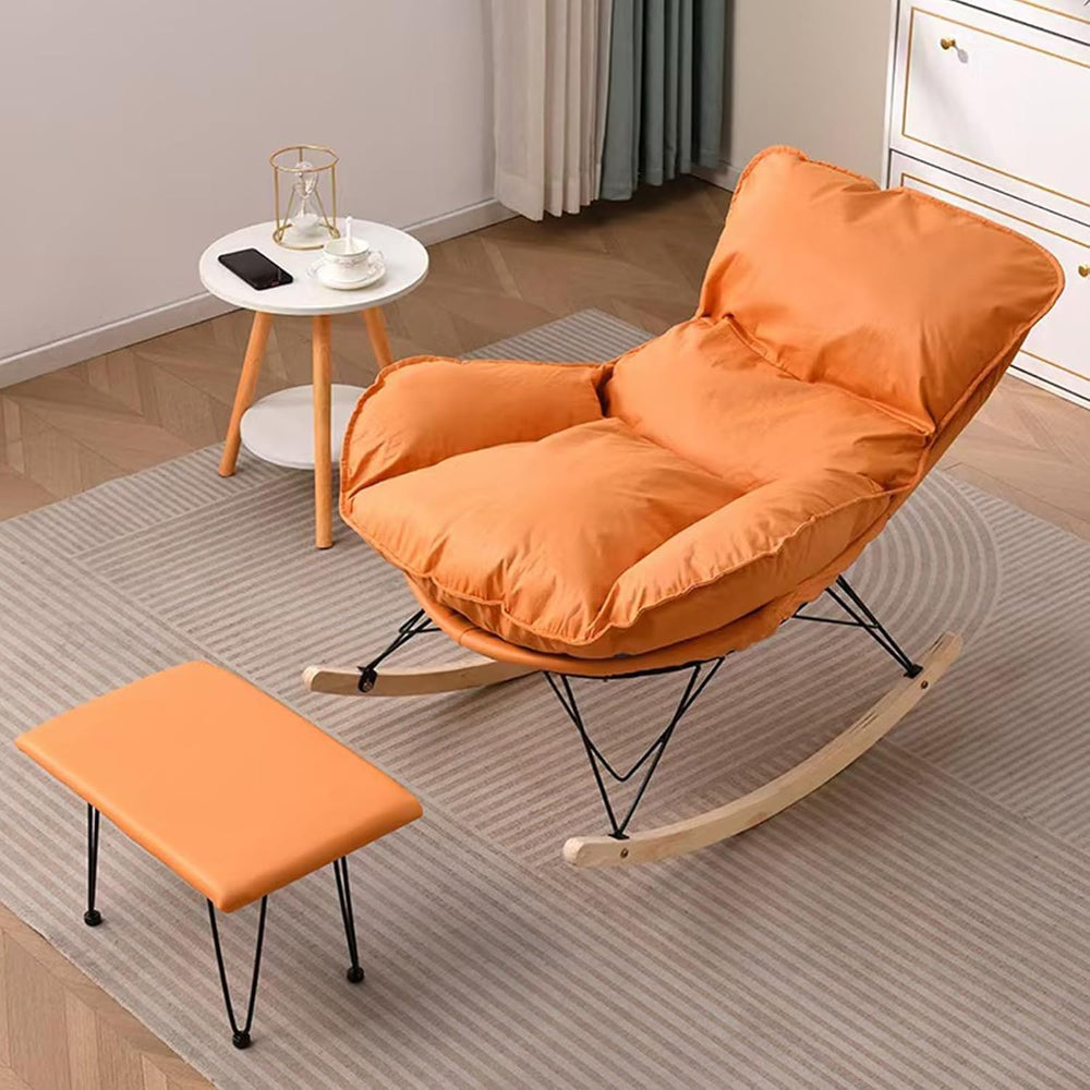 Single Rocking Chair with footrest, Made of Easy-Care Technical Fabric, ergon...
