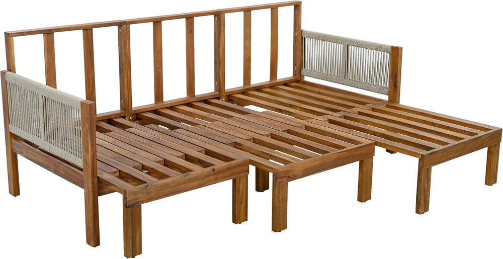 Outdoor Daybed Patio Sofa Bed 3 Seat Sunbed,Sleeper Couch for Patio, Backyard...