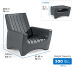 Step2 Switchback Adirondack Chair for Patio, Porch, Pool, Fire Pit, Deck, Durable Outdoor Seat with Back Support for Adults, Harbor Gray