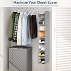 Whitmor Hanging Shoe Organizer, 8 Shelves-Hanging Closet Organizer, Hanging Shoe Rack for Small Closet, Hanging Shelves for Storage Shoes Clothes 11.5" D x 5.5" W x 41" H, Grey