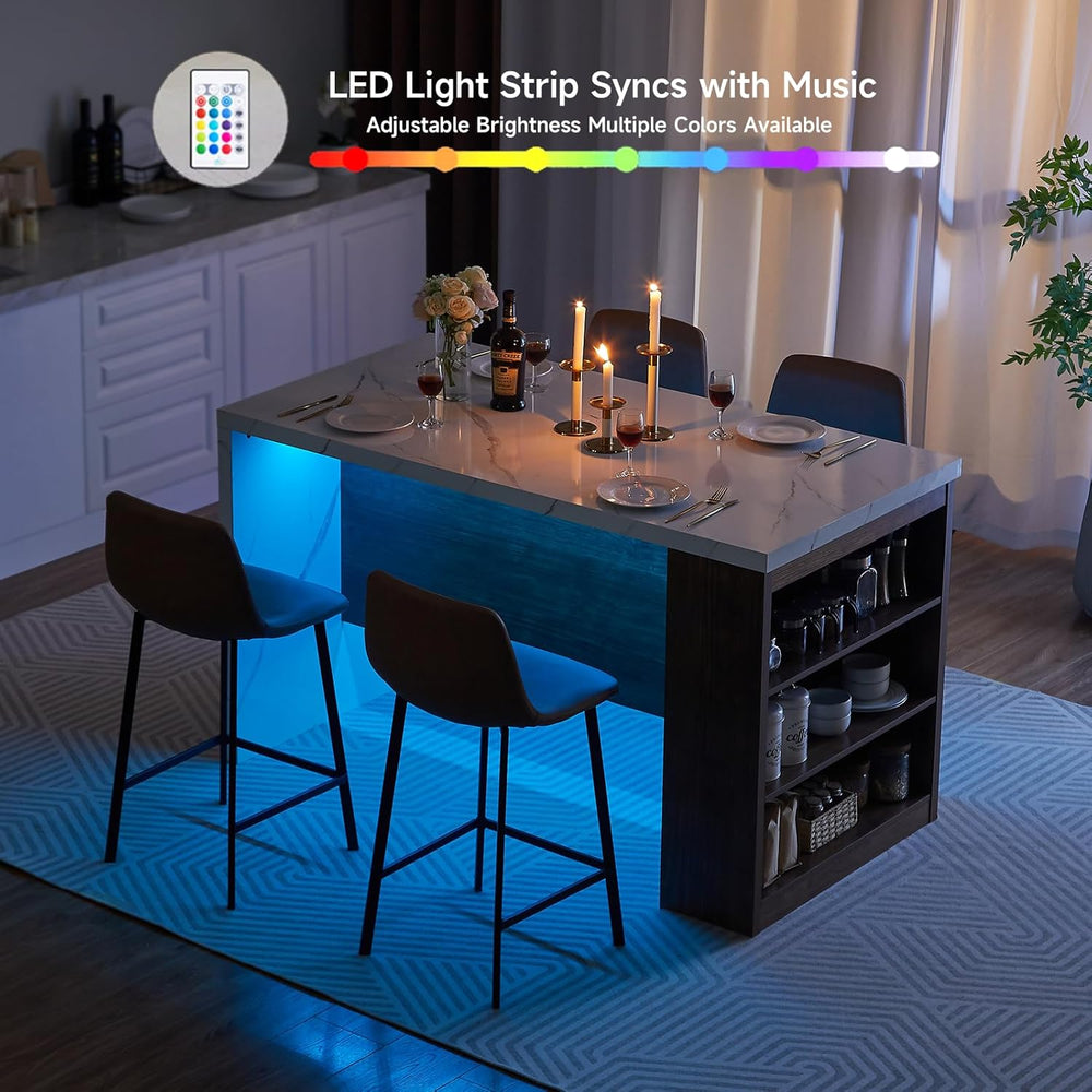 ONBRILL 61 x 31 Inch Large Kitchen Island Table, Whole Board of Tabletop | Mo...