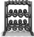 3-Tier Dumbbell Rack, 1100LB Capacity Adjustable Weight Rack for Home Gym, Heavy-Duty Weight Stand for Dumbbells Kettlebells & Weight Plates(Rack Only)