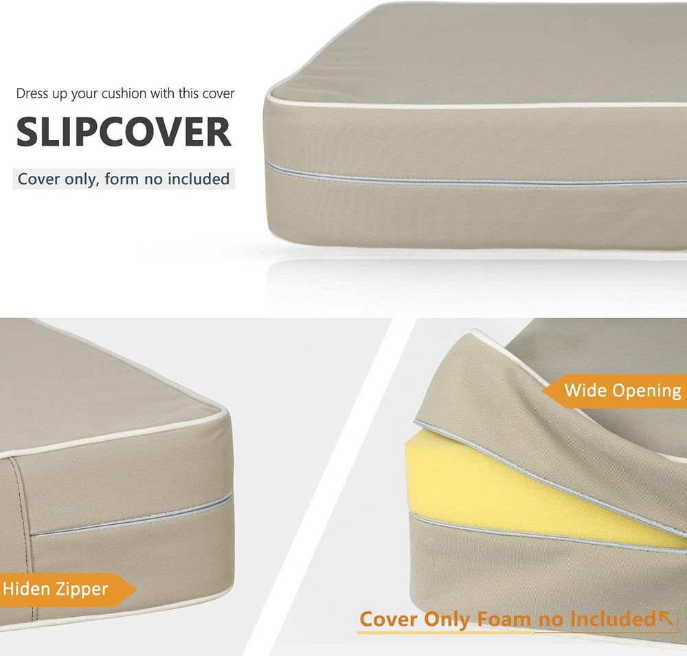 Porch Shield Patio Seat Cushion Covers 4 Packs, 19"x19"x4", Beige