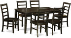 East West Furniture CAPF7-CAP-W 7 Piece Dining Table Set Consist of a Rectangle Wooden Table and 6 Dining Room Chairs, 36x60 Inch, Cappuccino