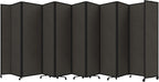 Versare Room Divider 360 Portable Wall Partition | Folding Panels | Large Freestanding Divider | Locking Wheels | Temporary Room Separator | 25' x 7'6'', Mocha