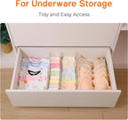 4 Pack 4" High Drawer Dividers for Clothes, 10.2"-16.5" Expandable Dresser Drawer Organizers, Adjustable Plastic Clear Drawer Separators for Kitchen, Baby Clothing, Socks, Underwear, Bedroom