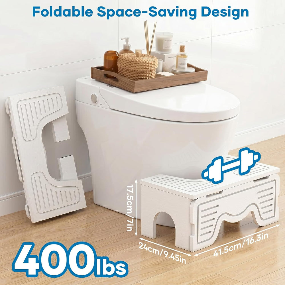 Foldable Toilet Stool,Bamboo Potty Stool Squat for Adult,Poop Stool