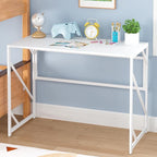 Elephance Folding Desk Writing Computer Desk for Home Office, No-Assembly Study Office Desk Foldable Table for Small Spaces