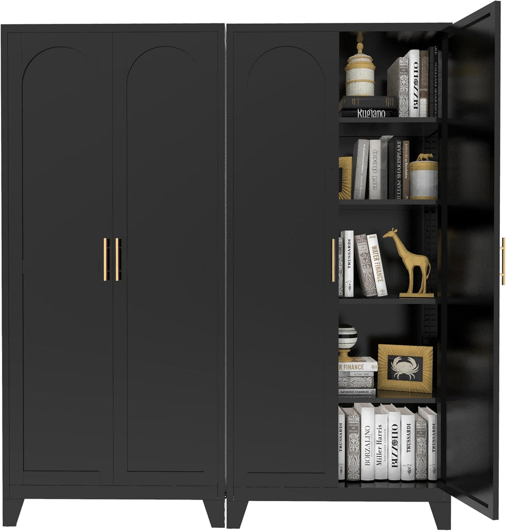 RYH Metal Pantry Cabinet with Doors & 3/4 Shelves, Kitchen Storage Cabine...