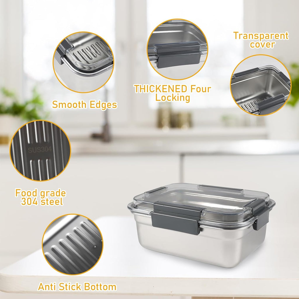Cheese Container for Refrigerator,Cheese Stainless Steel Container with Lids,Deli Meat Saver,Shredded Cheeses Storage Containers for Fridge,Stackable Kitchen Keeper,Sliced Cheddar Holder