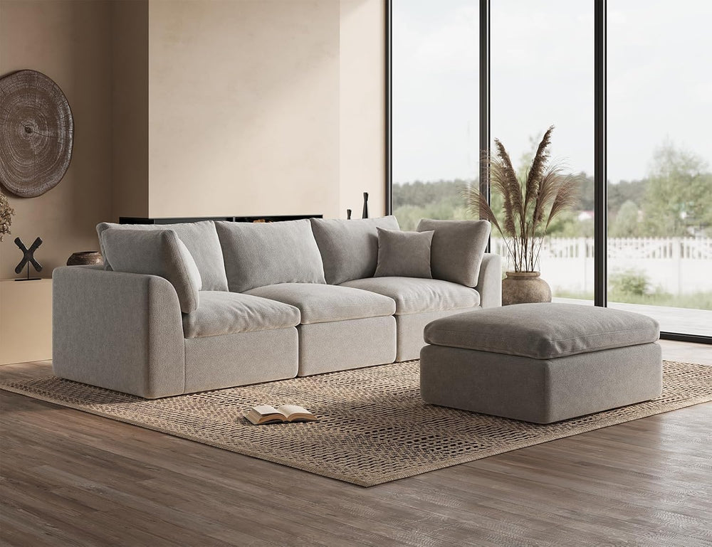ohllob 110" Cloud Sectional Couches for Living Room, L-Shape Couch with ...