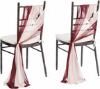 Ling's moment Chair Sashes, Wedding Aisle Decorations, Burgundy Pink Blush | 16pcs Chair Cover Draping Fabric Wrinkle-Free with Tie for Party Ceremony Reception Floral Arrangement Banquet Outdoor Decor