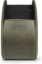 Londo Remote Control Holder with 5 Pockets - Store DVD, Blu-Ray, TV, Roku or Apple TV Remotes - Italian Genuine Leather with Suede Lining - Slim, Compact Living or Bedroom Storage