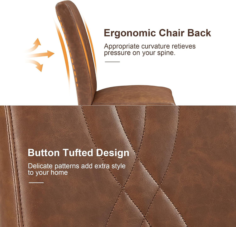 VECELO Upholstered Dining Chairs Set of 4, Modern PU Leather High Back Chairs...