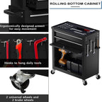8-Drawer High Capacity Rolling Tool Box with Wheels,Rolling Tool Chest with Drawer,Tool Box on 4 Wheels with Lock, Tool Storage Cabinet Removable Portable Box for Garage Warehouse (Black)