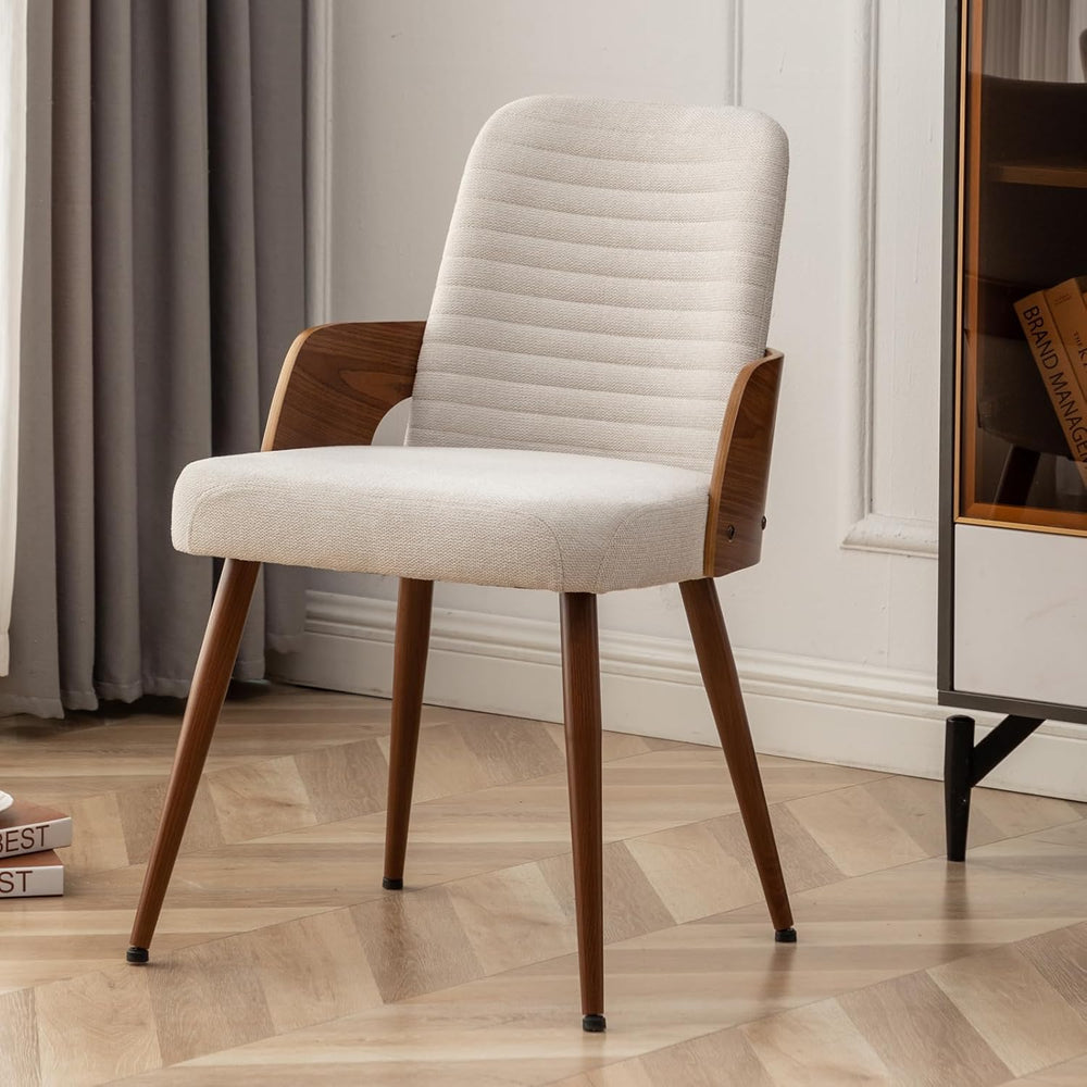 Dining Room Chairs,Mid Century Modern Kitchen Chairs,Upholstered Beige Fabric...