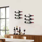 B4Life Wine Rack Wall Mounted 6 Bottles, Metal Hanging Wink Racks for Wall | Collectors, Liquor, Champagne, Under-Stair Walls, Wine Cellars, Decorative Display With Empty Bottles, Home Bar, Cellar