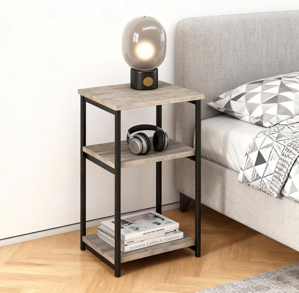 Garvee 3 Tier End Table, Tall Side Table with Storage, Telephone Tables with ...