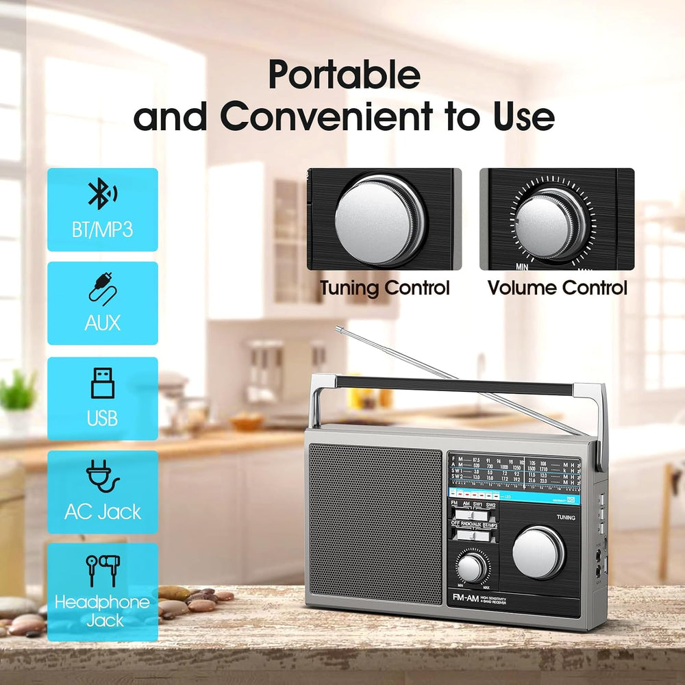 Portable AM FM Radio, Shortwave Transistor Radio with Best Reception, Battery...