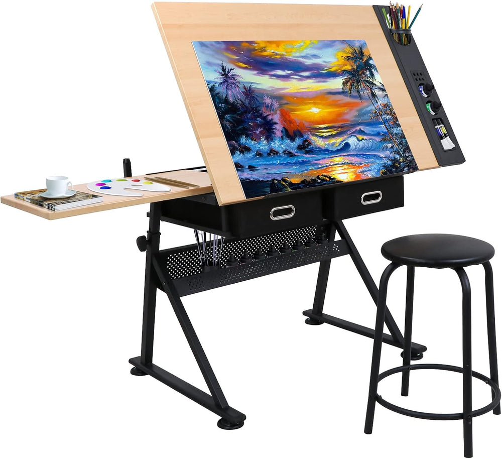 ZENY Drafting Table Art Desk Drawing Table Height Adjustable Artist Table wit...