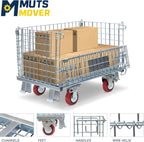 50-Gallon Folding Wire Laundry Cart with Wheels, Heavy Duty Steel Frame Rolling Laundry Basket with 4.7" 360° Casters, Collapsible Commercial Laundry Hamper for Home, Hotel & Housekeeping