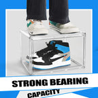 Size 14 Large Clear Shoe Storage Boxes Stackable, Acrylic Shoe Boxes Sneaker Display Case for Sneakerheads Boot Handbag Purse Figure Collectibles Showcase, 1 Pack