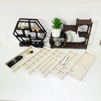 Divided Drawer Organizer Tray, Velvet Jewelry Storage Tray, Necklace Bracelet Ring Earring Display Tray,Bedside Nightstand Desk Holder Tray for Phone Watch Sunglasses Cosmetics Storage/Beige/1grid