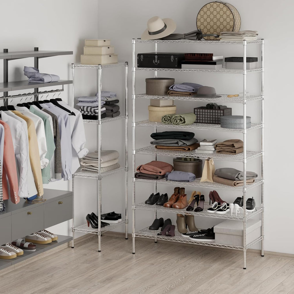 21" Deep x 48" Wide x 86" Height Wire Shelving Kit | 8-Tier | NSF Commercial Storage Rack Unit