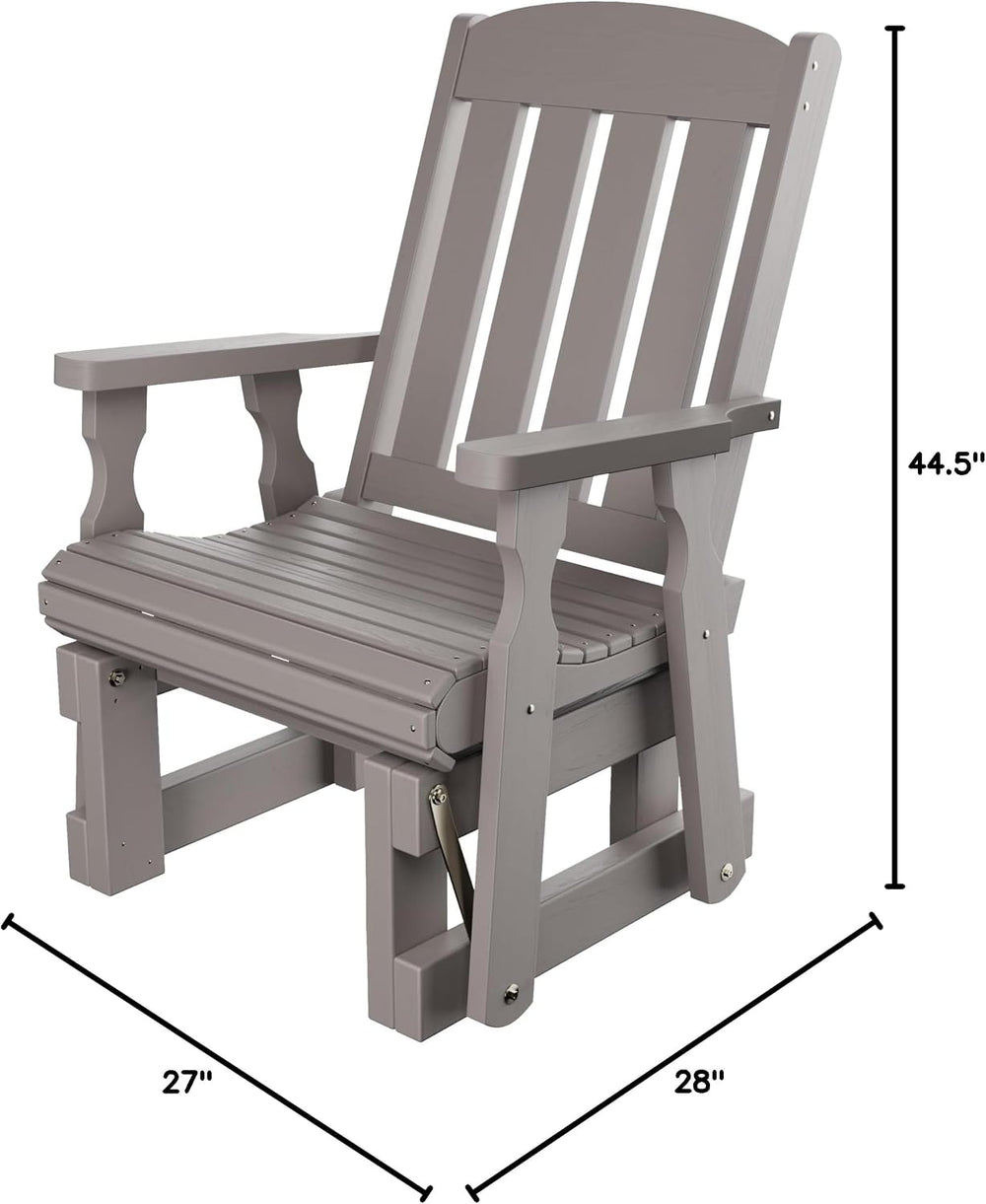 Amish Casual Heavy Duty 600 Lb Mission High Back Treated Glider Chair (Semi S...